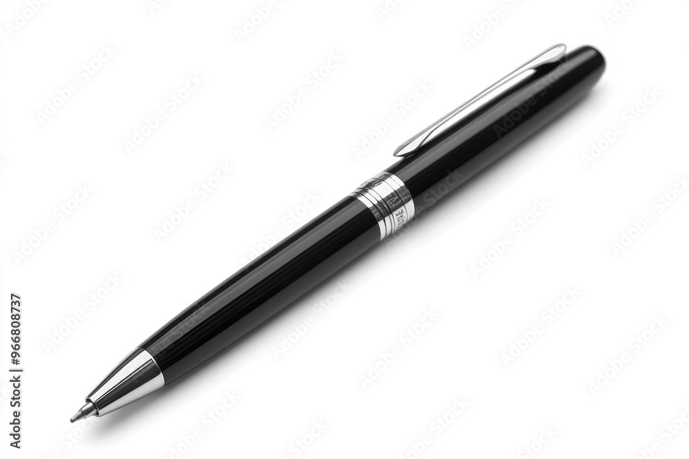 Black pen isolated in white background with generative ai Black pen isolated in white background with generative ai