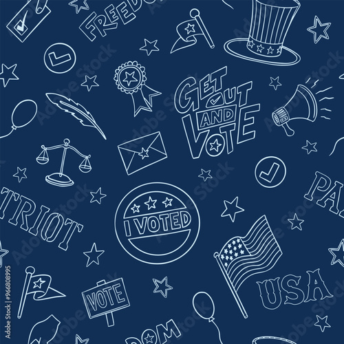 US America presidential election vote seamless pattern. Vector illustration pattern