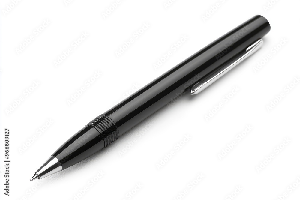Black pen isolated in white background with generative ai Black pen isolated in white background with generative ai
