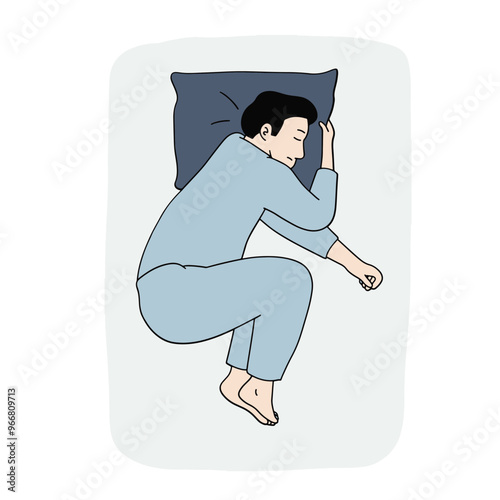 Man sleeping fetal position