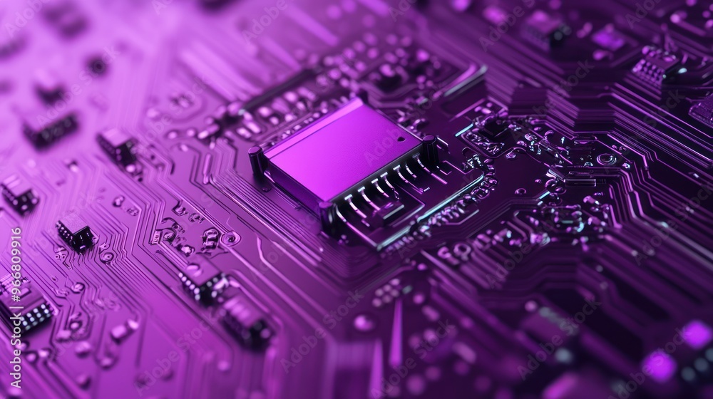 Close-up of a Circuit Board with a Purple Hue Close-up of a Circuit Board with a Purple Hue
