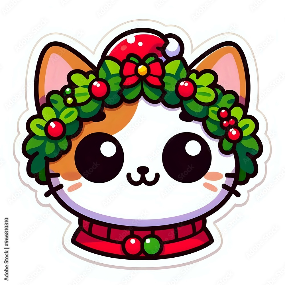 Fototapeta premium Festive Feline Cheer