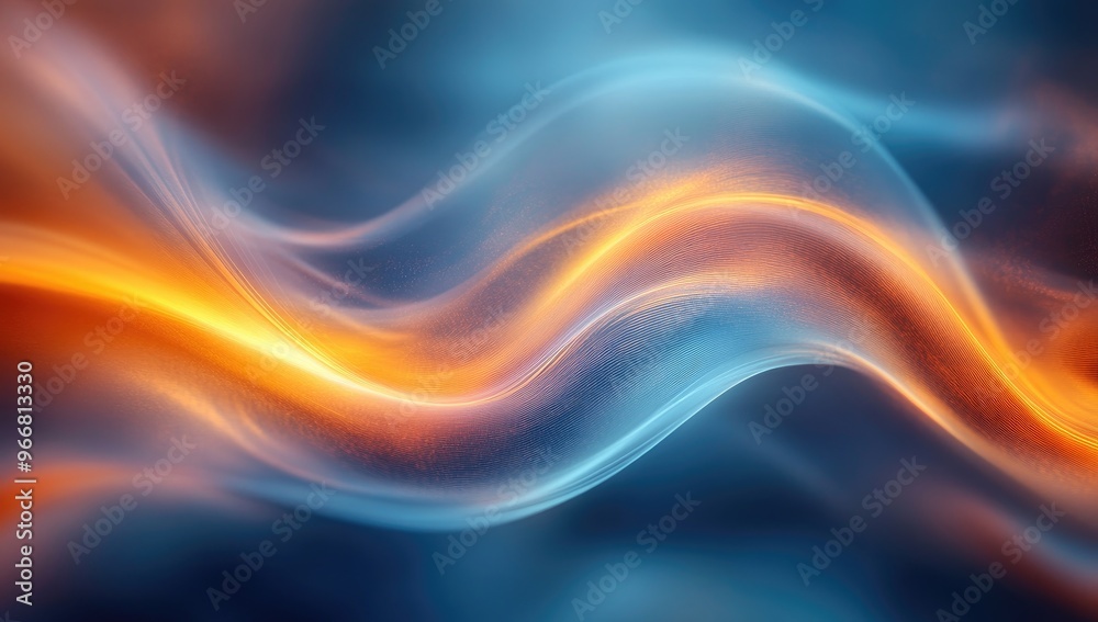 Fototapeta premium Abstract Blue and Orange Swirling Light