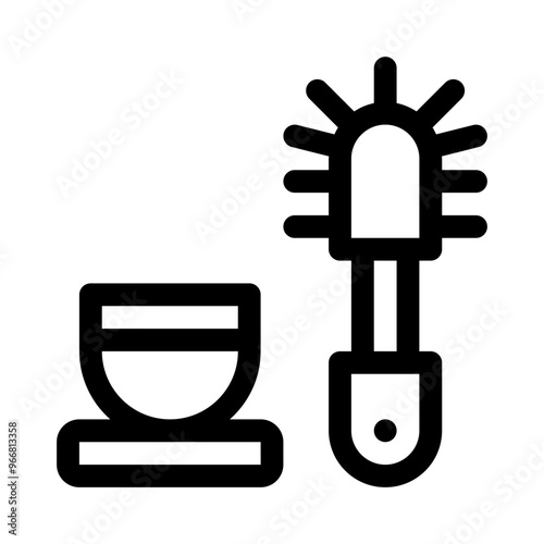 toilet brush line icon