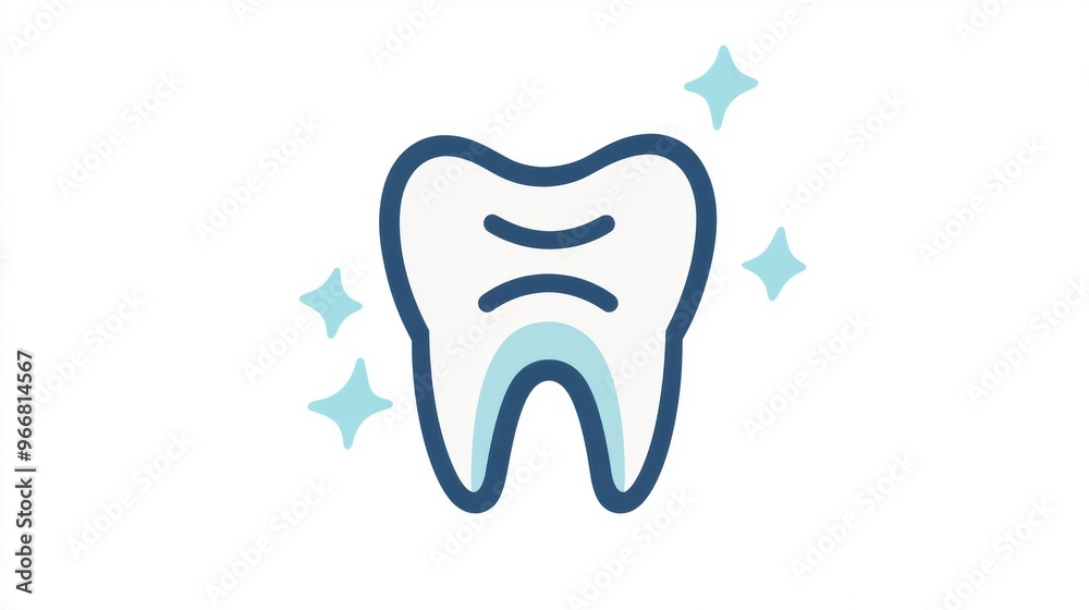 Tooth Icon with Light Blue Outline and Exclamation Mark for Sensitivity Tooth Icon with Light Blue Outline and Exclamation Mark for Sensitivity