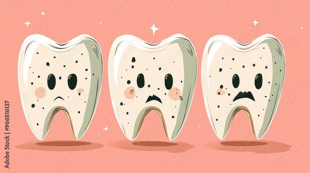 Minimalist Tooth Decay Illustration with Simple Tooth Icon and Decay Spot Minimalist Tooth Decay Illustration with Simple Tooth Icon and Decay Spot