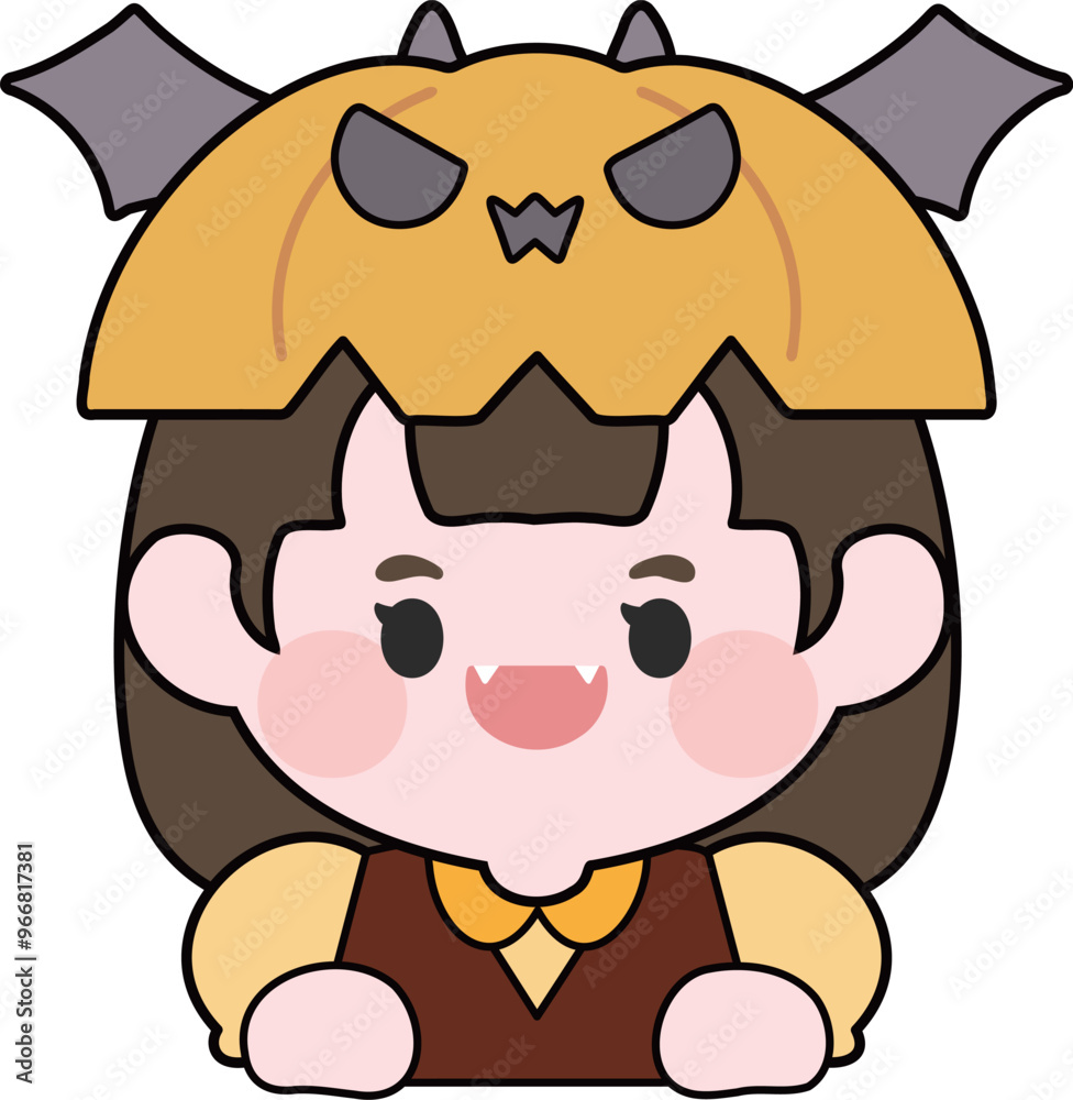 Naklejka premium Halloween Pumpkin Children's Illustration 