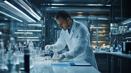 A solitary scientist in a l...