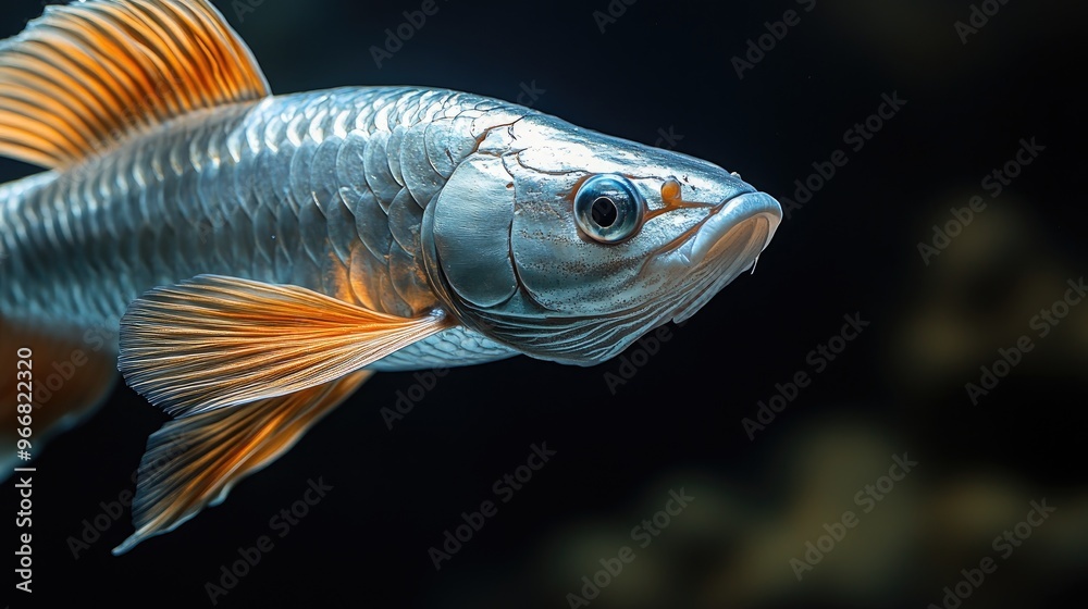 Fototapeta premium Silver Arowana Fish in Aquarium