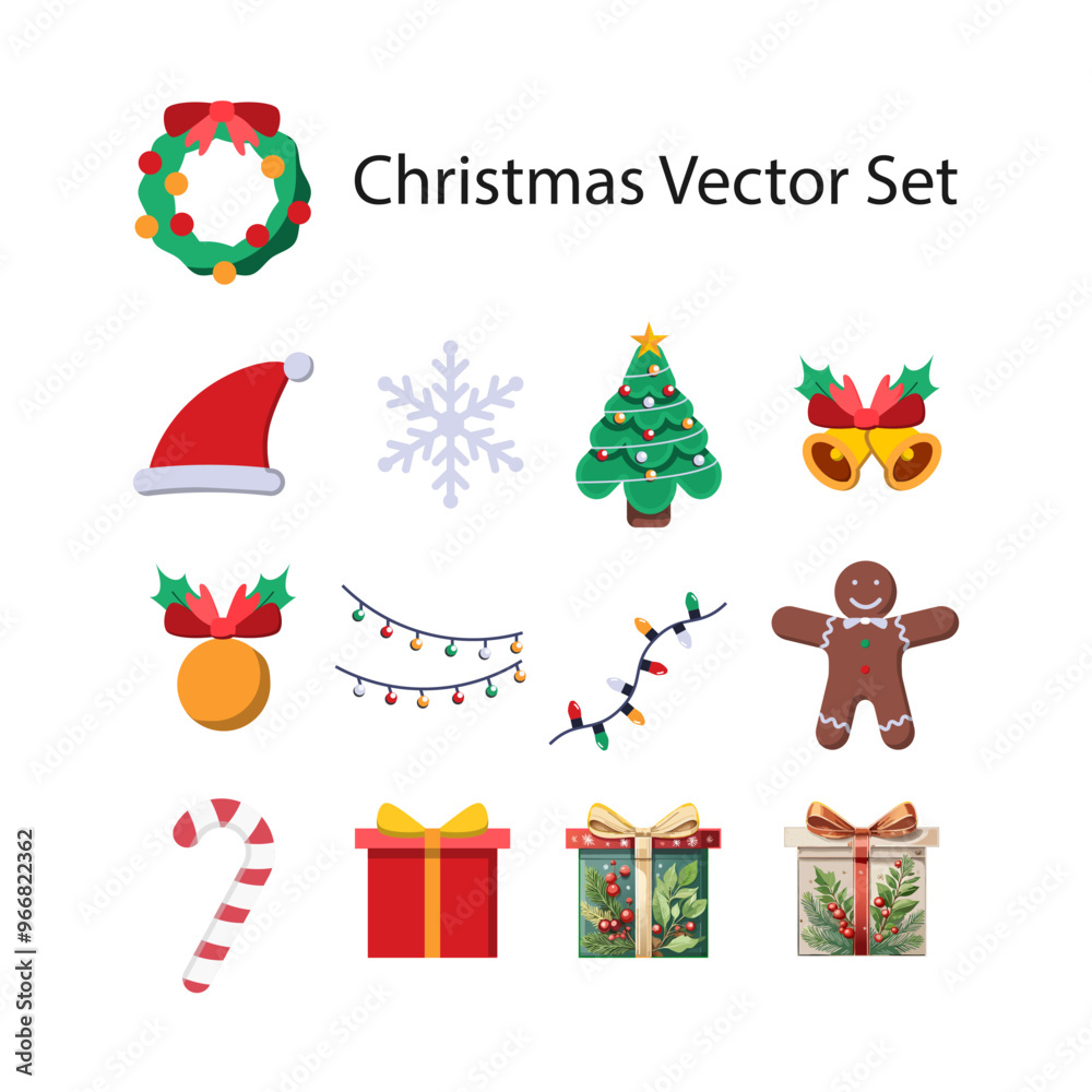 christmas vector set eps cc isolated on white christmas vector set eps cc isolated on white