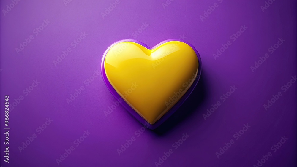 purple and yellow heart shaped object with purple background purple and yellow heart shaped object with purple background