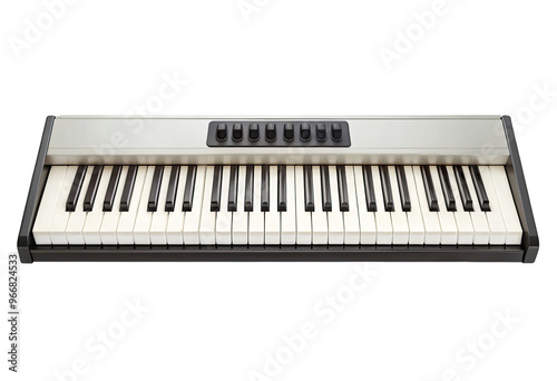 Electronic keyboard isolated with transparent background.