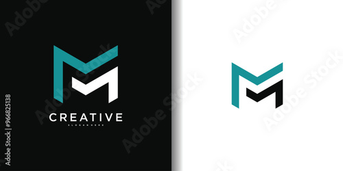 Monogram logo huruf M, inisial MM logo design. Premium Vector