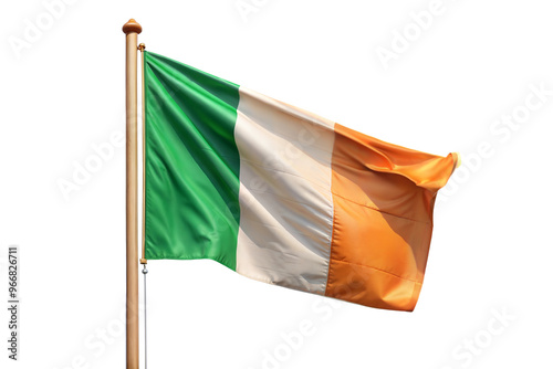 irish flag cut out. isolated on transparent background. Copy space. PNG