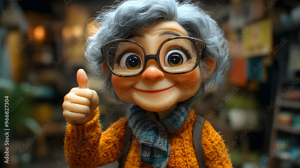 “Cute Old Lady with Big Eyes and Glasses Giving a Thumbs Up”
“Cute Old Lady with Big Eyes and Glasses Giving a Thumbs Up”