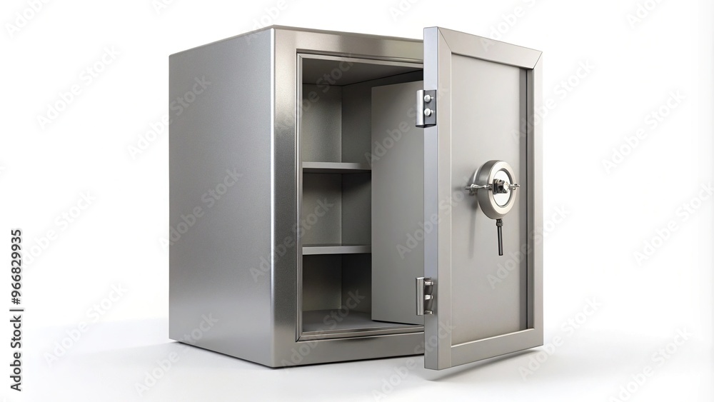 Realistic empty safe isolated on white background Realistic empty safe isolated on white background