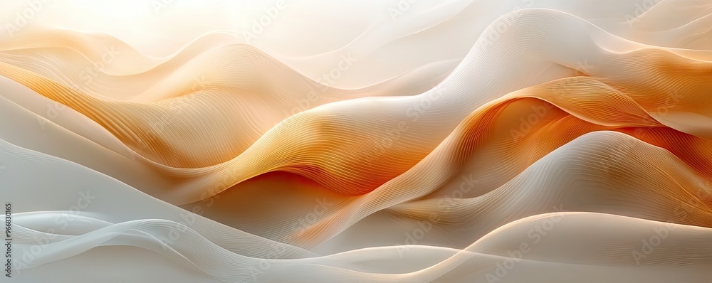 Obraz premium Abstract Orange and White Wavy Background