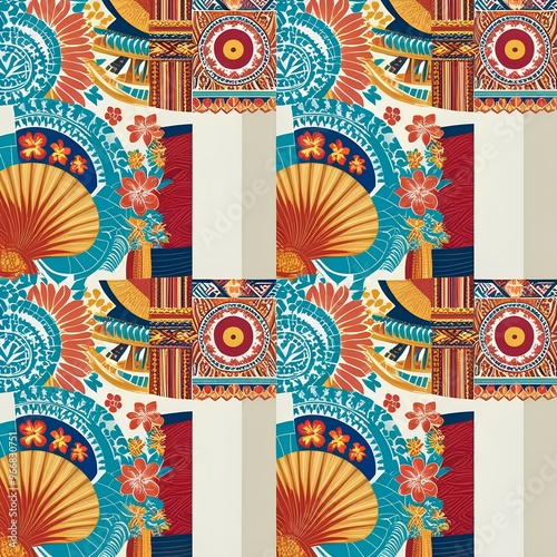 Micronesian Lava-Lava abstract pattern