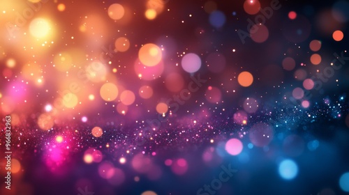 Abstract Blurred Background with Multicolored Bokeh and Glitter