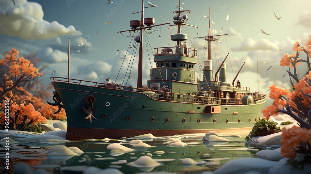 Obraz premium Navy Day November 20 Generative AI