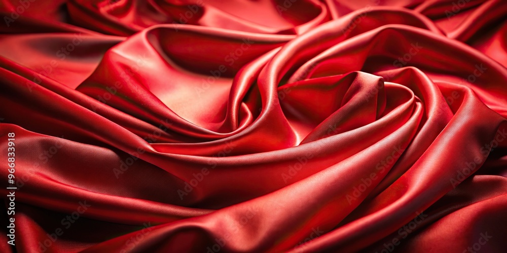 Obraz premium Red luxurious satin fabric flowing from a worm's eye view