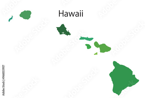 ハワイ　アメリカ　地図　緑　アイコン