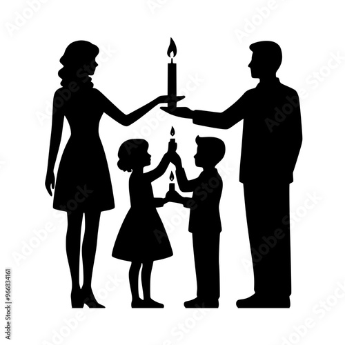 people holding candles, family holding candle 