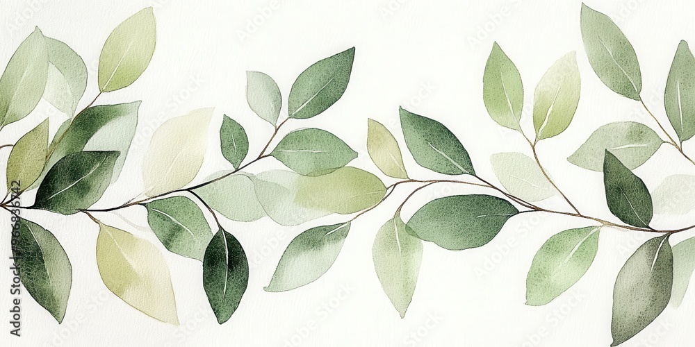 自然の葉、透明感のある緑と白と葉のテクスチャ。Generative AI