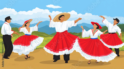 Traditional Colombian Dance in Nature