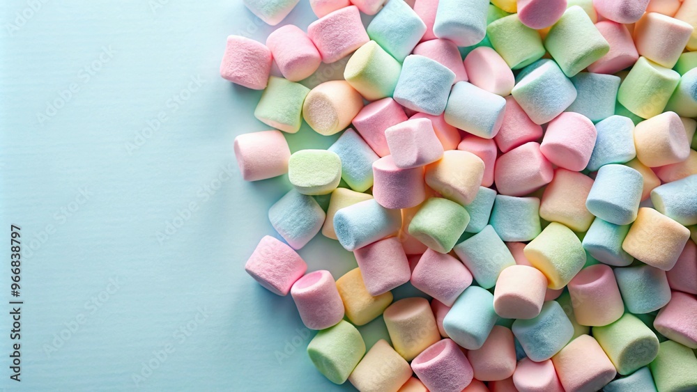 Reflected marshmallows in pastel colors