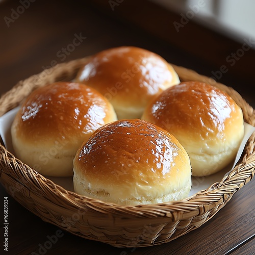 Freshly baked Japanese bread shokupan with a soft texture, Japanese food, bakery item photo