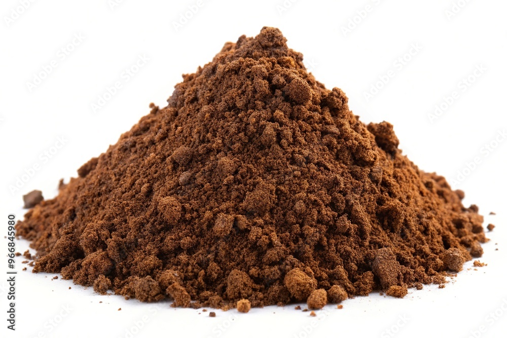 Rich brown soil pile isolated on white background for planting Rich brown soil pile isolated on white background for planting