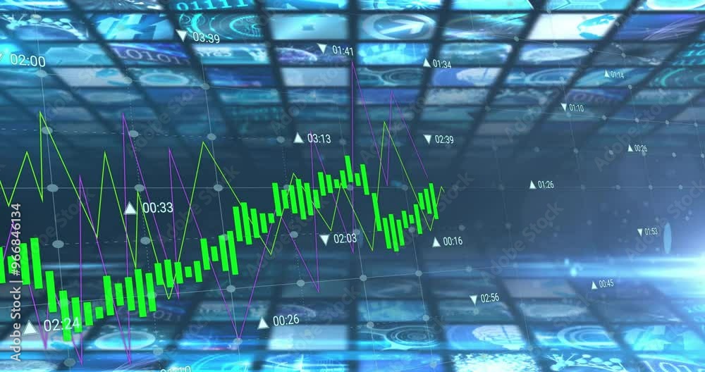 Animation of digital data processing over digital screens