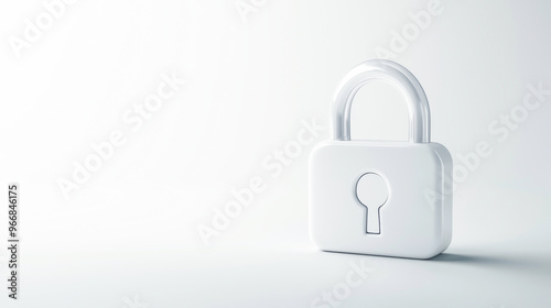 A minimalistic white padlock on a clean background, symbolizing security, protection, and privacy in digital and physical spaces.