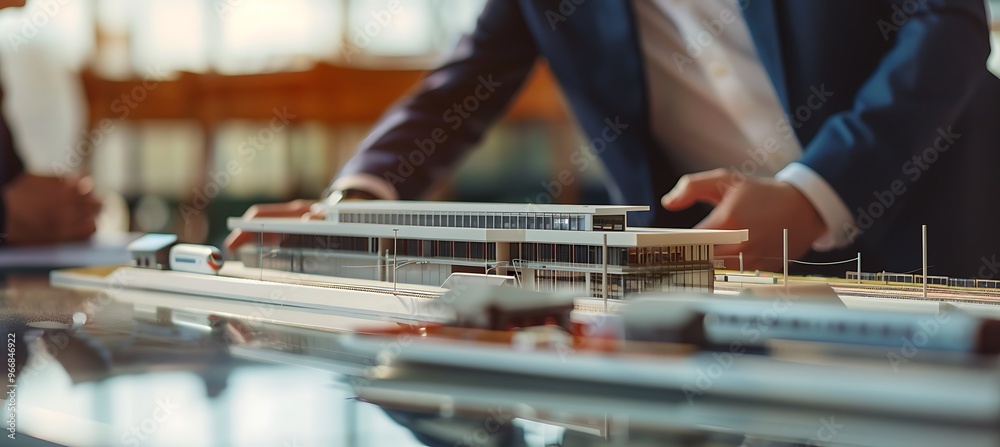 Engineers Inspecting A Railway Station Model Engineers Inspecting A Railway Station Model