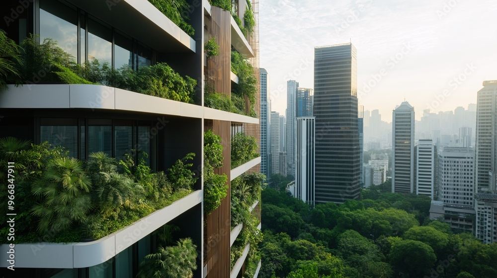 A cityscape featuring modern buildings with greenery and eco-friendly elements, symbolizing sustainable business practices and environmental, social, and governance (ESG) initiatives A cityscape featuring modern buildings with greenery and eco-friendly elements, symbolizing sustainable business practices and environmental, social, and governance (ESG) initiatives