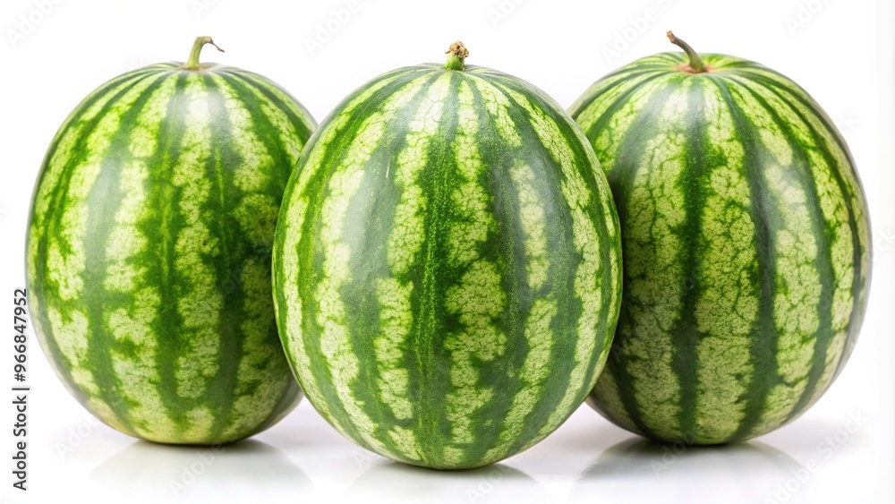 Ripe sweet watermelons close-up on white background Ripe sweet watermelons close-up on white background