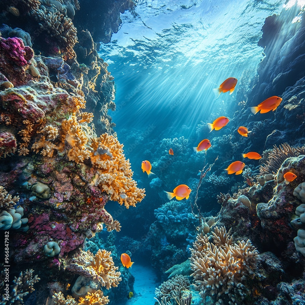 Fototapeta premium coral reef in Red Sea as nice natural ocean background