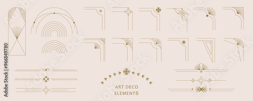 Vintage deco frame and border. Abstract decoration element object