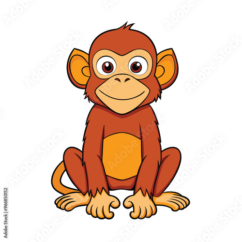 Cartoon waving monkey