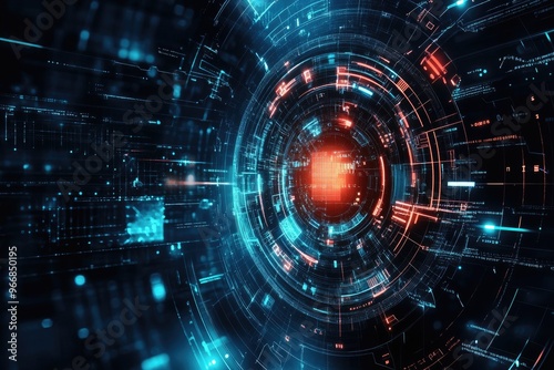 Wallpaper Mural Vibrant abstract digital pattern featuring interconnected lines and nodes, showcasing technology and innovation in a futuristic style. Torontodigital.ca