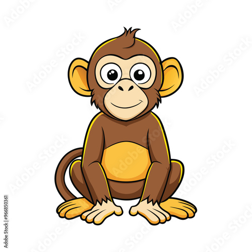 Cartoon waving monkey