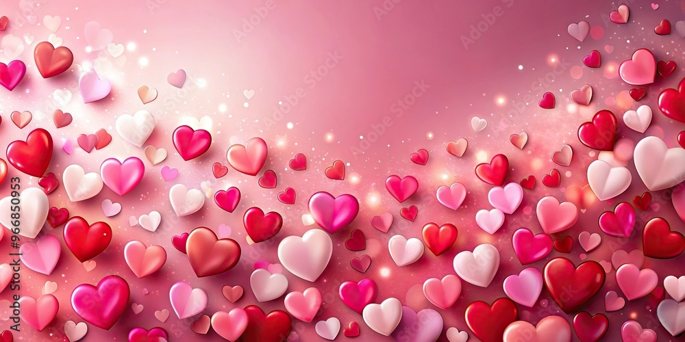 Romantic Valentine background with hearts on gradient Romantic Valentine background with hearts on gradient