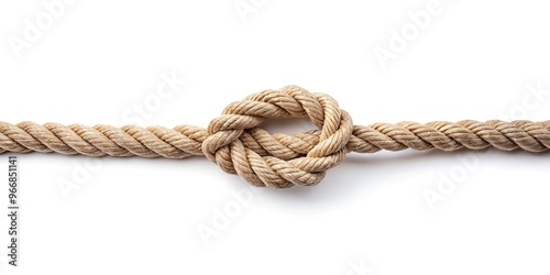 Rope with a knot isolated on white background minimalist