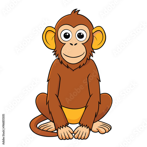 Cartoon waving monkey