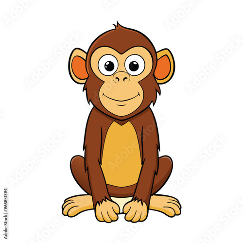 Cartoon waving monkey