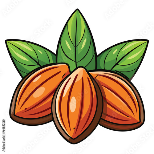 Almond nut design vector illustration. Almond vector.