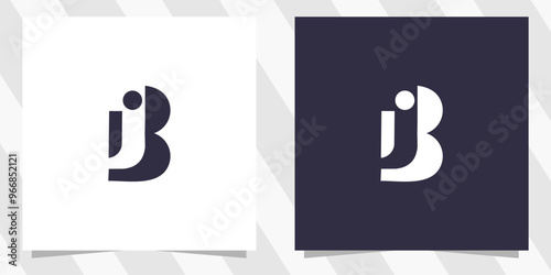 letter jb bj logo design vector