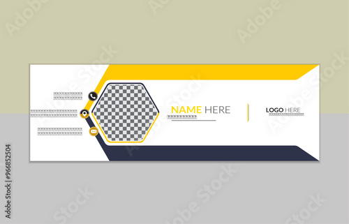 Modern email signature design by polygon shape