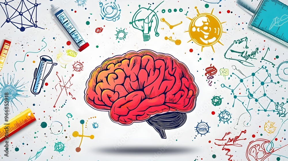 Vibrant Depiction of the Human Brain Representing Innovative Thinking and Intelligence